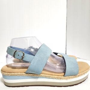 ELDITAS Flatform Double Strap Sandals 10 Sky‎ Blue NWOB